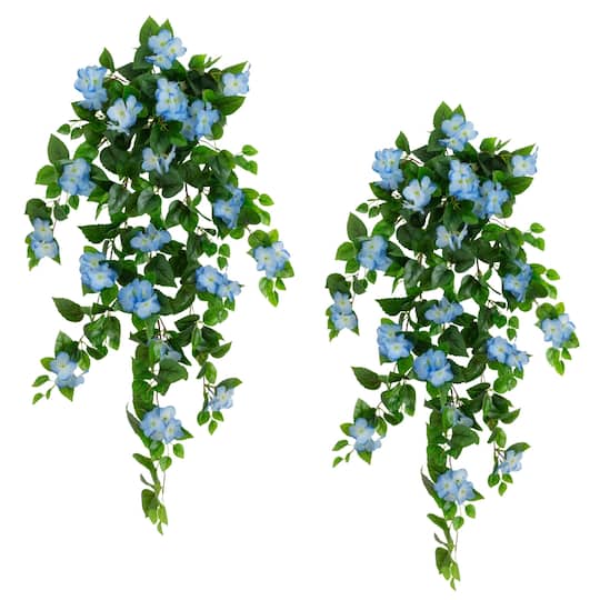 41" UV Resistant Artificial Hydrangea Hanging Plants